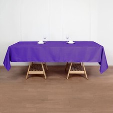 5 PURPLE 60x102" RECTANGLE POLYESTER TABLECLOTHS Wedding Catering Supplies