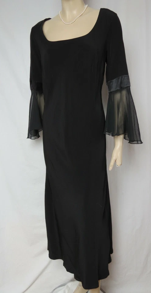 Laura Ashley Kleid 40 schwarz Flatterärmel Hochzeit Abendkleid vintage Chor - Bild 3 von 4