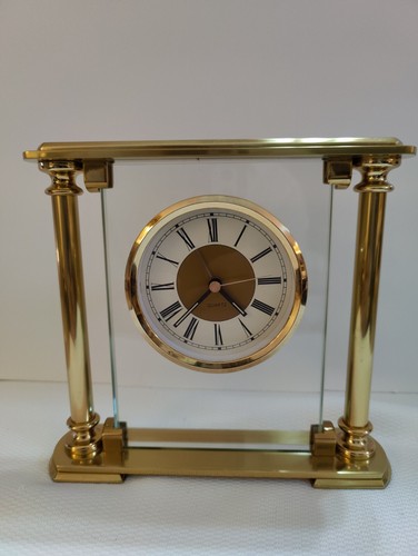 Gold Color Mantle/Desk Alarm Clock “Working”