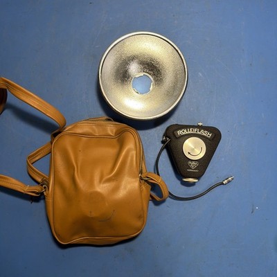 Rollei Rolleiflash Flash Unit w/ Reflector & Case Vintage Germany. Read