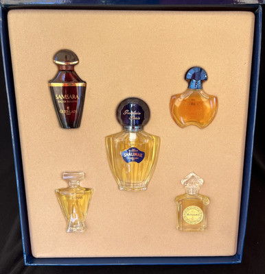 New in Box  5 x GUERLAIN Paris Miniature Perfume Collection EDP & EDT 5ml & 15ml