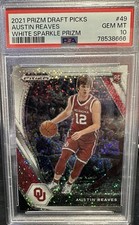 2021-22 Panini Prizm Draft Pick - Austin Reaves #49 White Sparkle - Pop 1 PSA 10