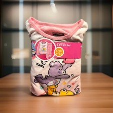 New Care Bears Pink Pajama Set Girls Size 6/6X 2PC Fleece Flame Resistant