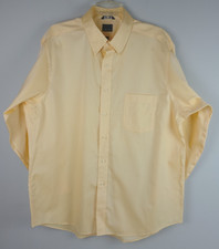 Chaps Mens 17.5 32/33 Light Yellow Classic Fit Long Sleeve Button Up Shirt