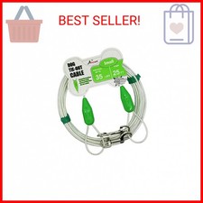 Petest 25ft Reflective Tie-Out Cable for Small Dogs Up to 35 Pounds