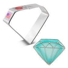 Ann Clark Diamond Gemstone Cookie Cutter, 3.5" Made in USA