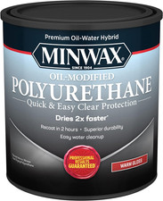 Water Based Oil-Modified Polyurethane, Warm Gloss, Clear, 1 Quart