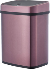 Pattumiera in Acciaio Inox, Automatica, Rettangolare, Da 12 Litri, Burgundy