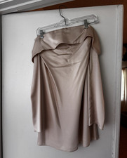 Reformation Maves Off-The-Shoulder Dress in Almond - Small