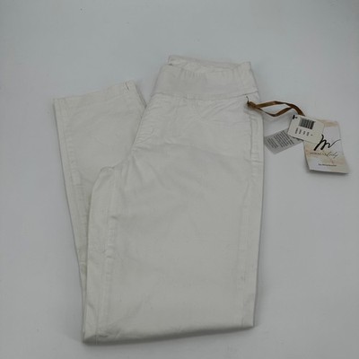 Miraclebody Womens White Stretch Pull On Pants Size 2 Cropped Leg Casual