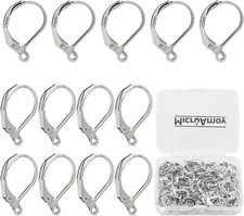 100Pcs Silver Filled Leverback Earwires French Earring Hooks,Hypoallergenic Dang