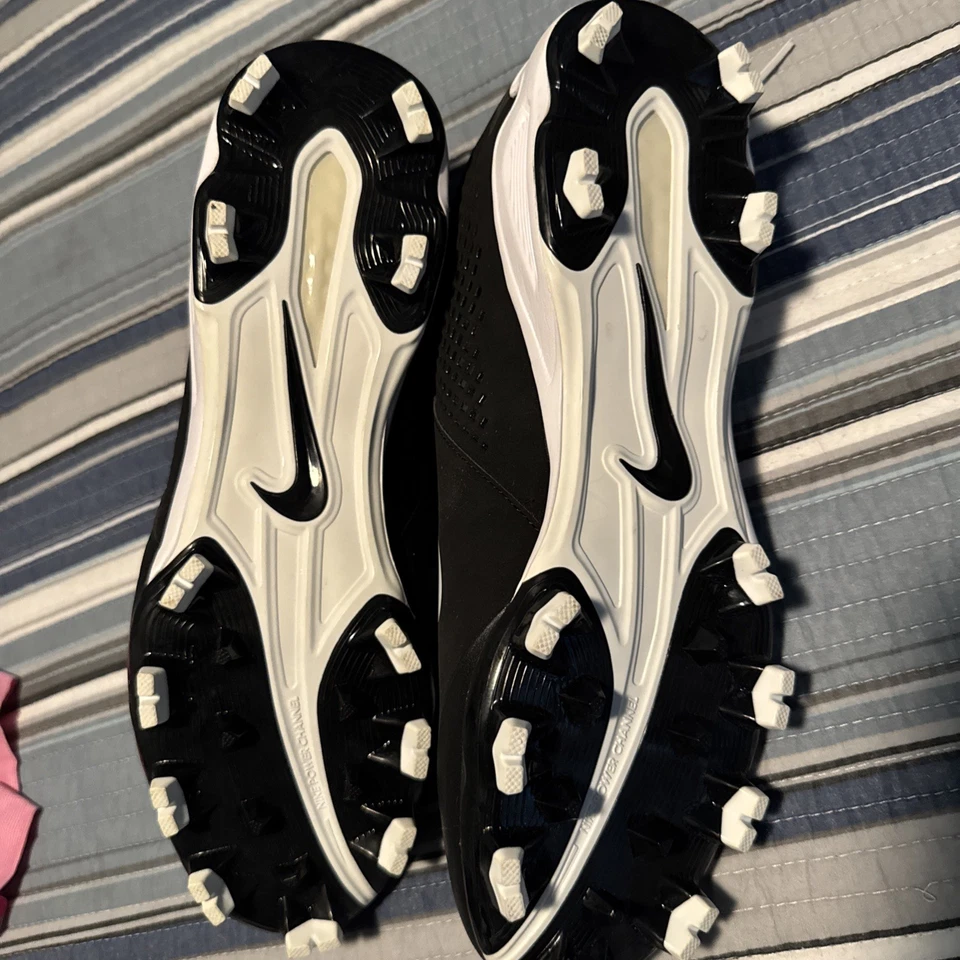 Botines de béisbol Nike Vapor Strike para hombre talla 11 negro blanco logotipo prácticamente nuevos Foto 3 de 4