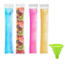 100 Pcs Disposable Ice Popsicle Mold Bags BPA Free Freezer One Size, Clear