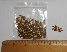 100 16 Gauge 5/8" Long Solid Brass Brads Nails Escutcheon Pins