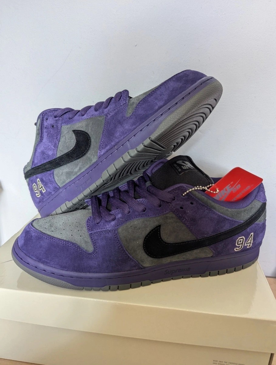Nike SB Dunk Low Supreme 94 Purple Europe Exclusive UK US