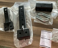 Aupar Double Hitch Receiver 2" Trailer Dual Hitch Extension Riser Black/Aa