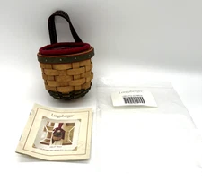 Longaberger Little Elf Basket with Protector and Paprika Fabric Liner 2002