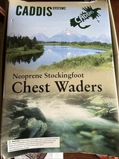 Caddis 3.5 mm Neoprene stockingfoot chest waders Green size Large Stout New
