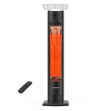 Calentador Eléctrico de Patio 1500W Infrarrojo IP55 Impermeable para Exterior Patio Trasero Garaje