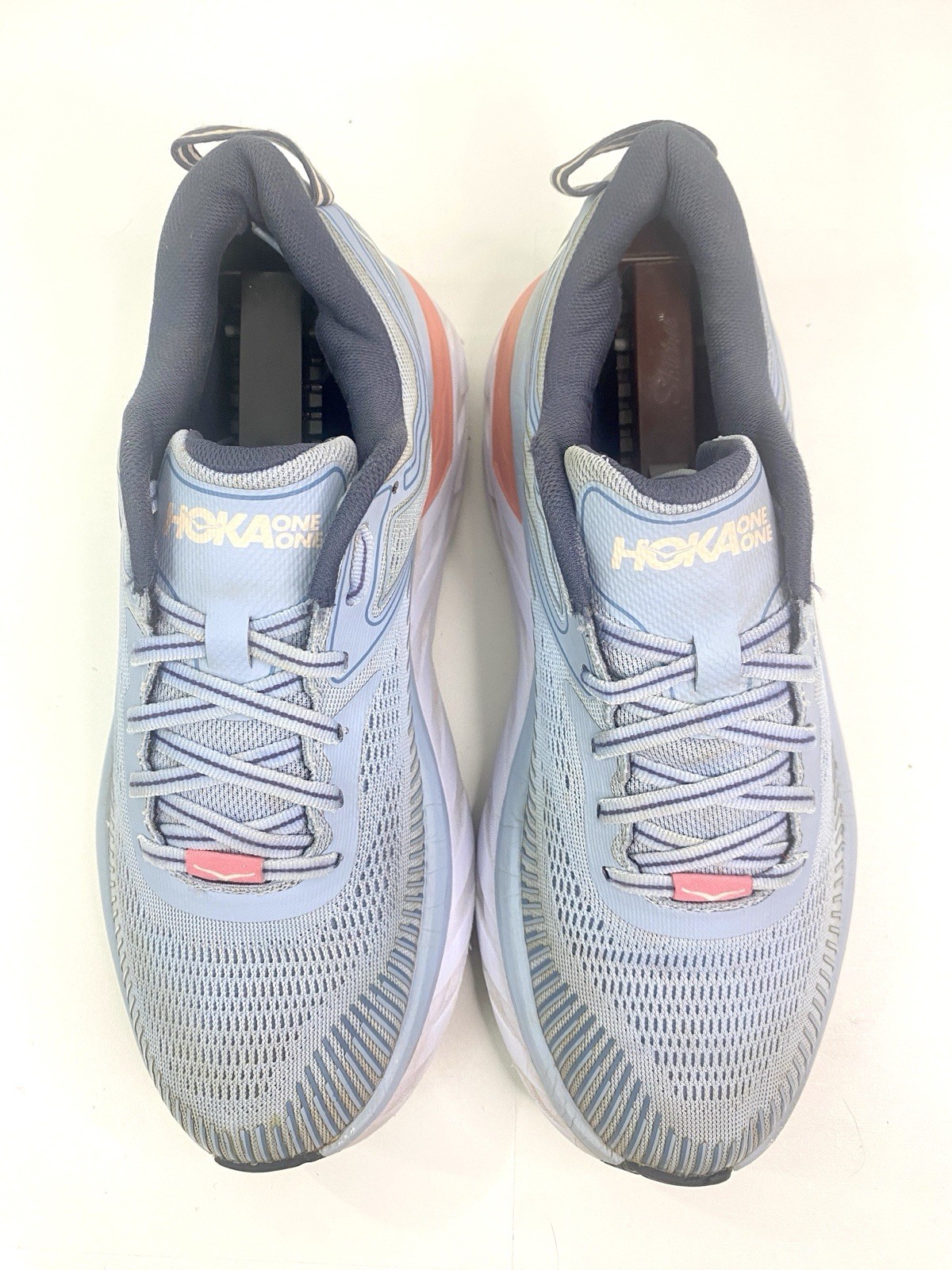 HOKA ONE Womens Size 8 Wide Blue Orange Bondi 7 Running Shoes Sneaker Cushioned thumbnail 11