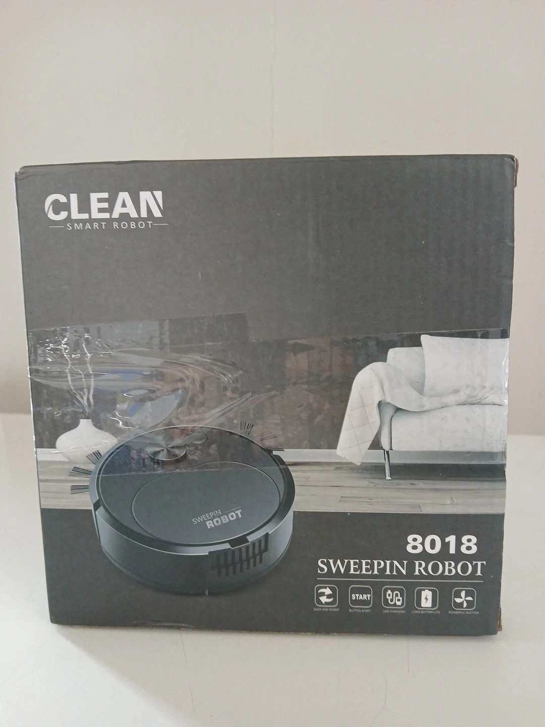 Clean "Smart Robot" 8018 "SWEEPIN ROBOT" Black USB Charging