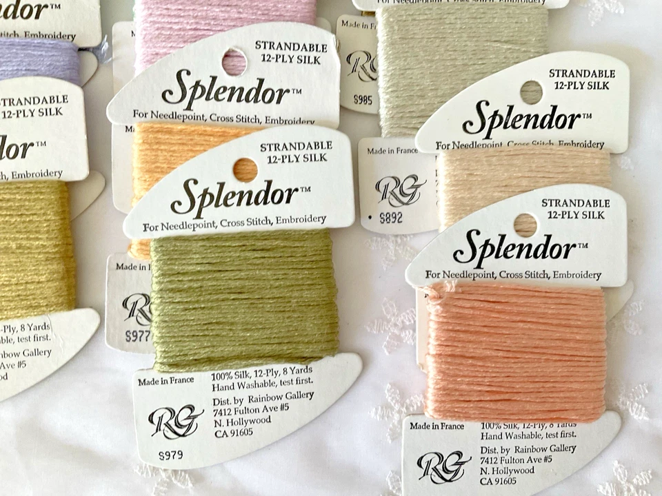 Rainbow Gallery Needlepoint Embroidery Thread Lot of 11 Splendor Pastel Colors - Image 4 of 4