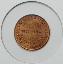 Orville Wright Pioneer Aviator Kitty Hawk Great Americans US Bicentennial Token