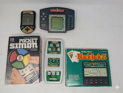 #ad Handheld Electronic Game Lot SIMON BlackJack MONOPOLY Deal Or No Deal BASEBALL $39.95