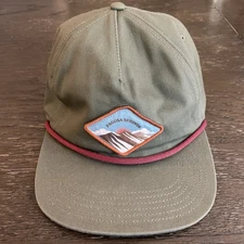 Pagosa Springs Hat Trucker Cap Snapback Cotton Flat Brim Green Mid Profile