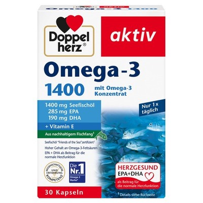 Doppelherz Omega 3 1400 Hochdosiertes Omega 3 Konzentrat plus Vitamin E Hoher