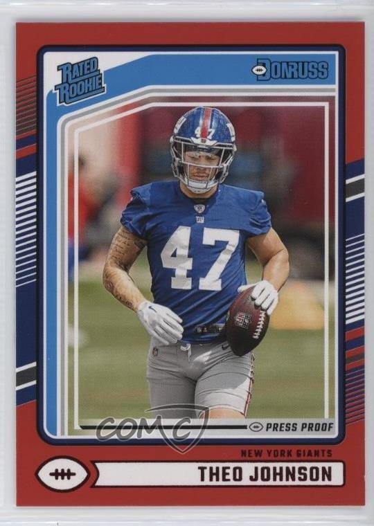 2024 Panini Donruss Rated Red Press Proof Theo Johnson #357 Rookie RC 1eh5