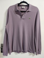 Polo uomo manica lunga LACOSTE taglia media-grande viola cotone