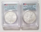 2012 (W) & 2012 (S) $1 AMERICAN SILVER EAGLE PCGS MS70