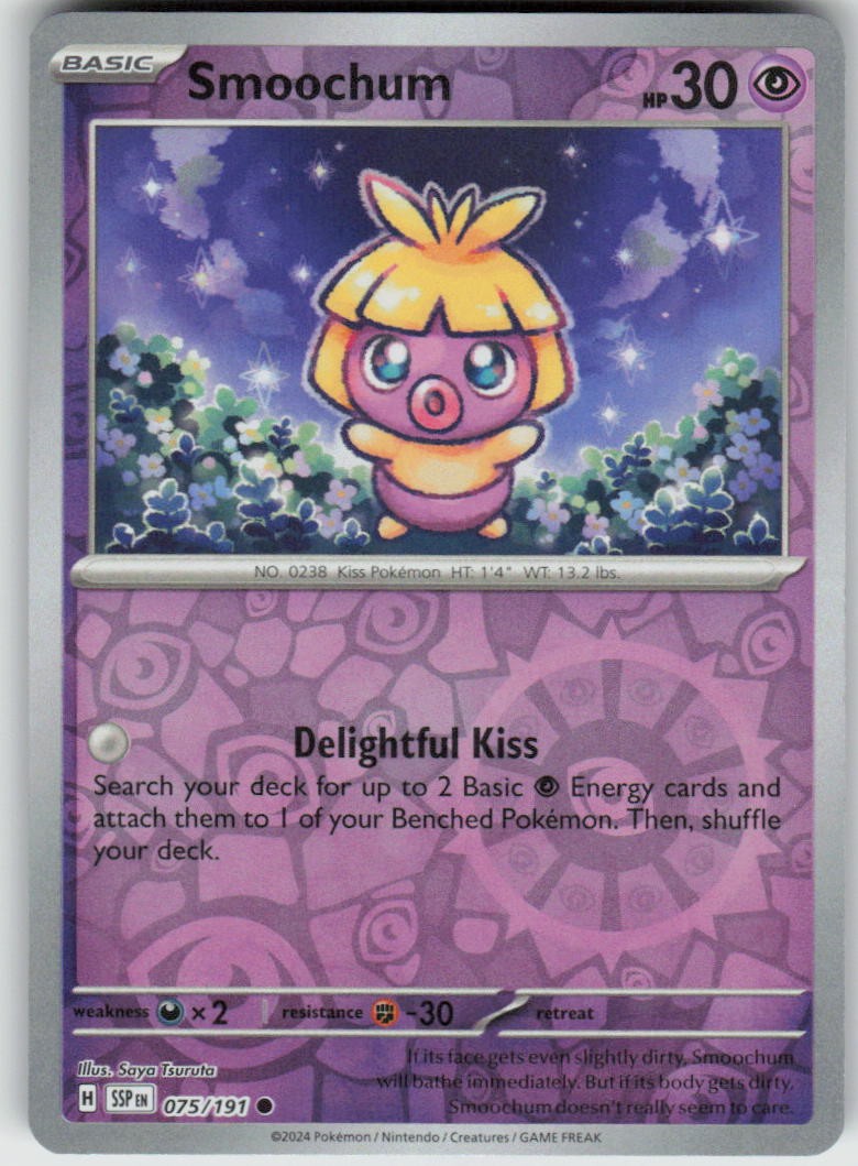 Smoochum 075/191 Common Surging Sparks Pokemon Reverse Holo Near Mint