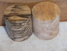 2PC TWO SPECIES SPALTED MISSOURI MAPLE AND HACKBERRY TURNING WOOD BOWL BLANK