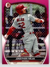 Jonathan Mejia 2023 Bowman Prospects Fuchsia BP-15 #/299 St. Louis Cardinals