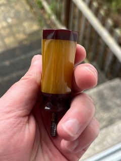 Vintage Phenolic Amber Bakelite Catalin Component Handle Marbled 32.7 G Yellow
