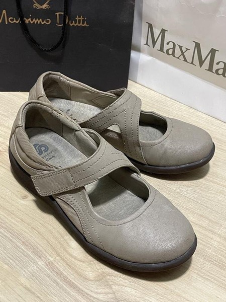 Women Clarks Loafers Grey 37 #7BM7
