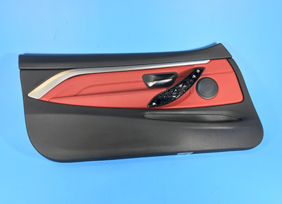 14-16 BMW F32 F33 428I 435I FRONT LEFT DOOR PANEL LEATHER DAKOTA CORAL RED
