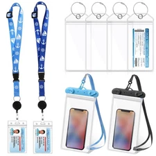 8 Pcs Cruise Ship Essentials Kit Include 2 Lanyards Ship Cards 4 Cruise Lugga...