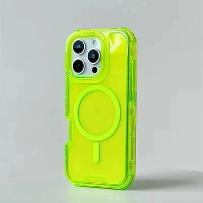 Neon Rugged Shockproof Magnetic Case for iPhone 17 16  15  14 13 12 11 Pro Max