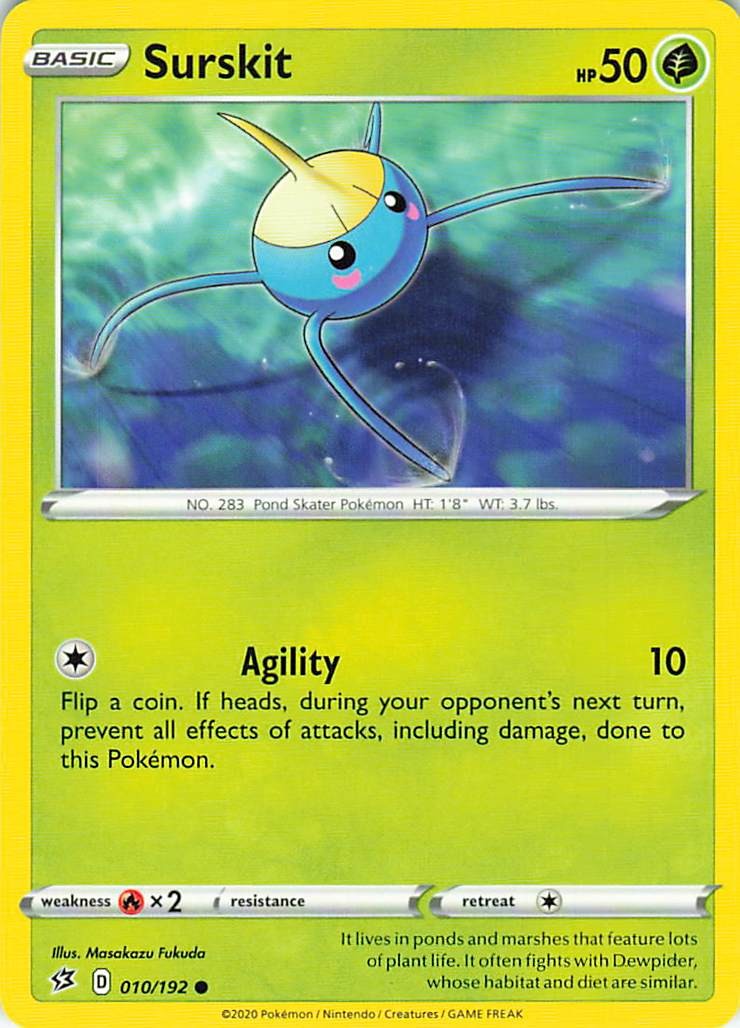 Surskit 010/192 Common Rebel Clash Pokemon Near Mint