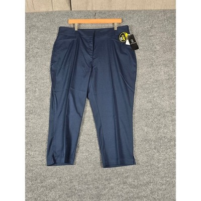New PGA TOUR Womens Navy UPF 50 Golf Capris Pants Size 16