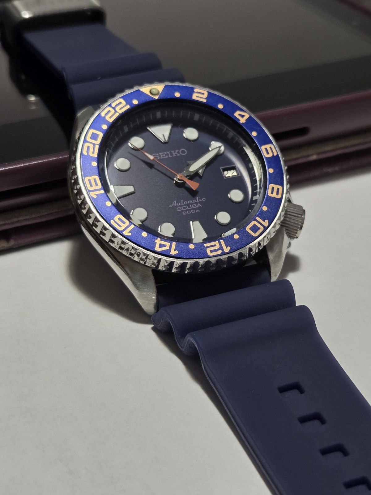 MINT CONDITION SEIKO DIVERS 7002-7000 BLUE SUMO DIAL … - Gem