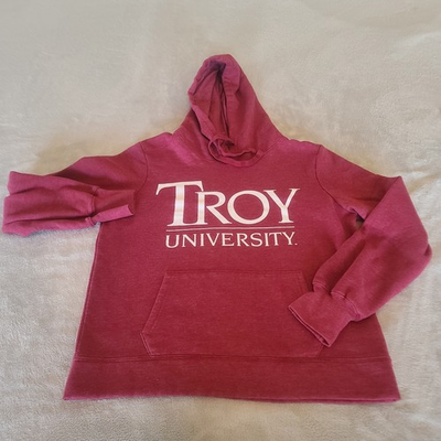 #ad Troy Trojans Mens Medium Red College Sweatshirt Hoodie Pullover $25.00