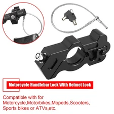 Motorcycle Anti Theft CNC Aluminum Handlebar Helmet Lock For Bikes Scooters ATV