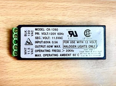 60W ELECTRONIC TRANSFORMER 12 VOLT HALOGEN (CK-1260)
