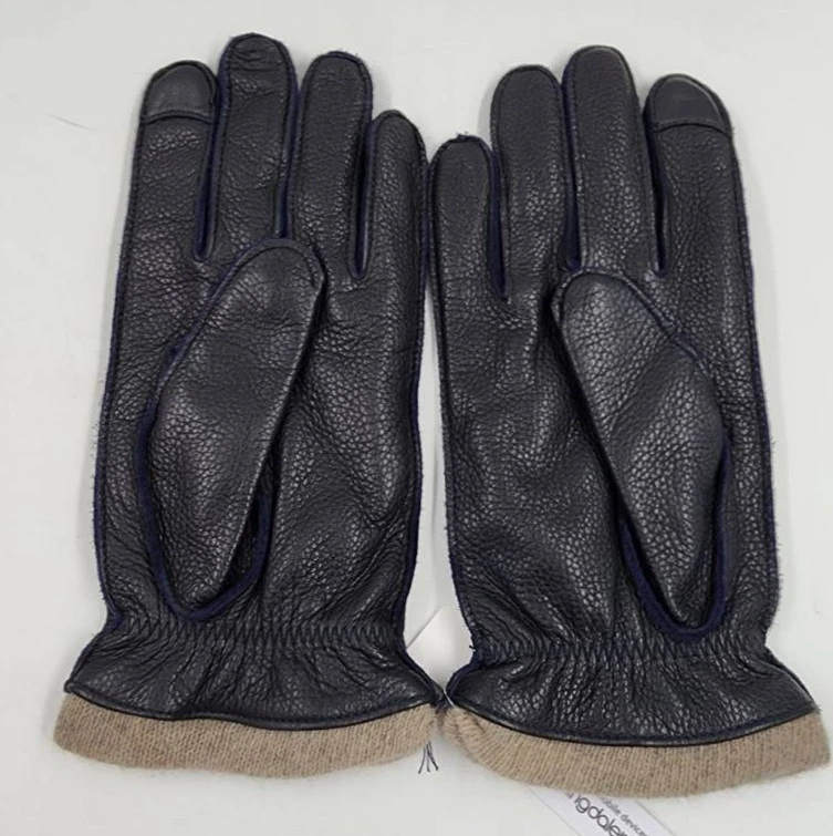 The Men's Store at Bloomingdale's Leather Cashmere Lined Tech Gloves M Navy