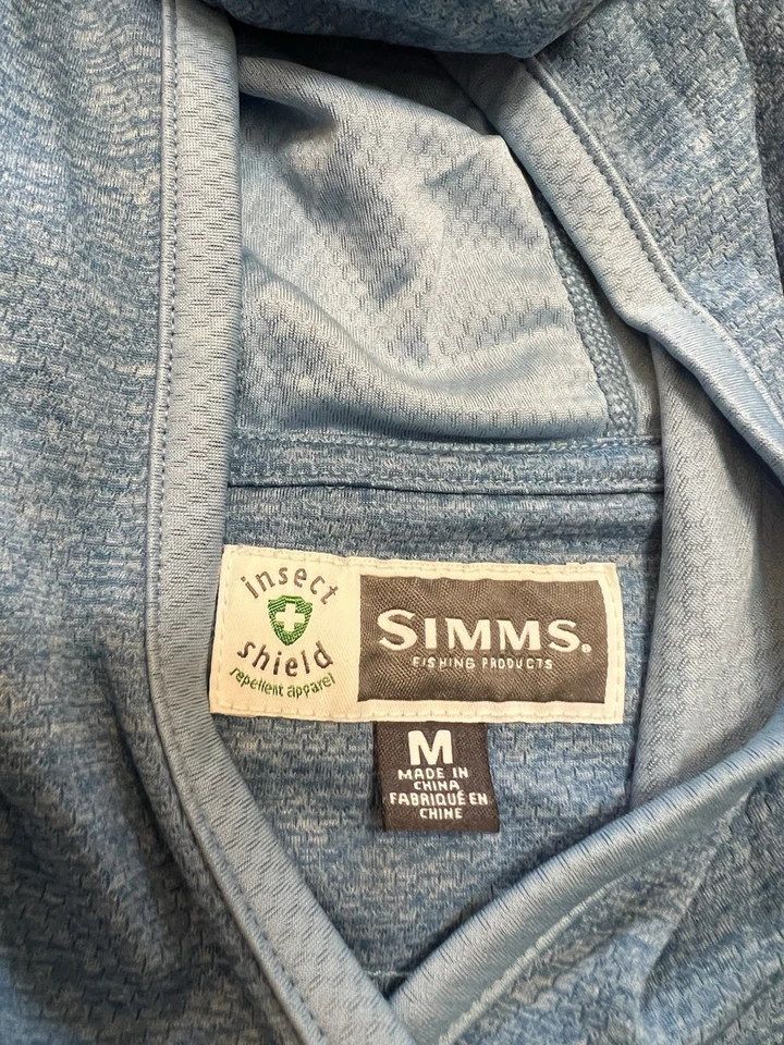 Simms Insect Shield Men's Size Medium Fishing Long Sleeve Pullover Shirt Hoodie - Image 3 of 4
