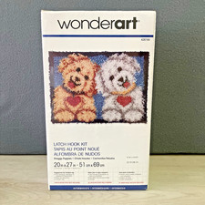 WonderArt Latch Hook Kit Shaggy Puppies Dogs 20  x27  Sealed Made In USA 426164